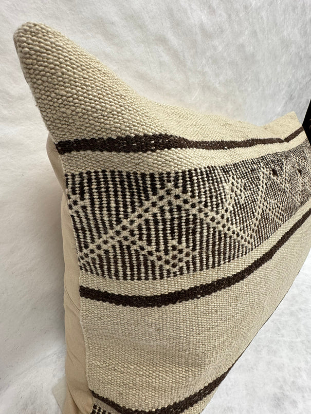 Turkish Hemp Pillow Cushion Natural Beige Brown Pillow Cushion Cover 16" x 24" #30253