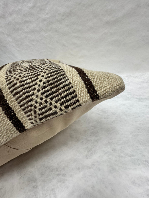 Turkish Hemp Pillow Cushion Natural Beige Brown Pillow Cushion Cover 16" x 24" #30253
