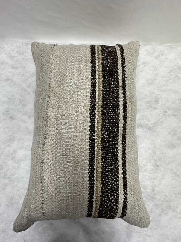 Turkish Hemp Pillow Cushion Natural Cream Black Brown Pillow Cushion Cover 16" x 24" #30265