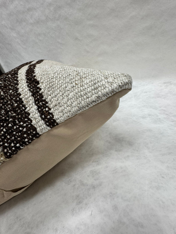 Turkish Hemp Pillow Cushion Natural Cream Black Brown Pillow Cushion Cover 16" x 24" #30265