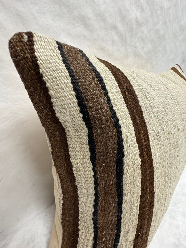 Turkish Hemp Pillow Cushion Natural Brown Black Beige Pillow Cushion Cover 16" x 24" #30264