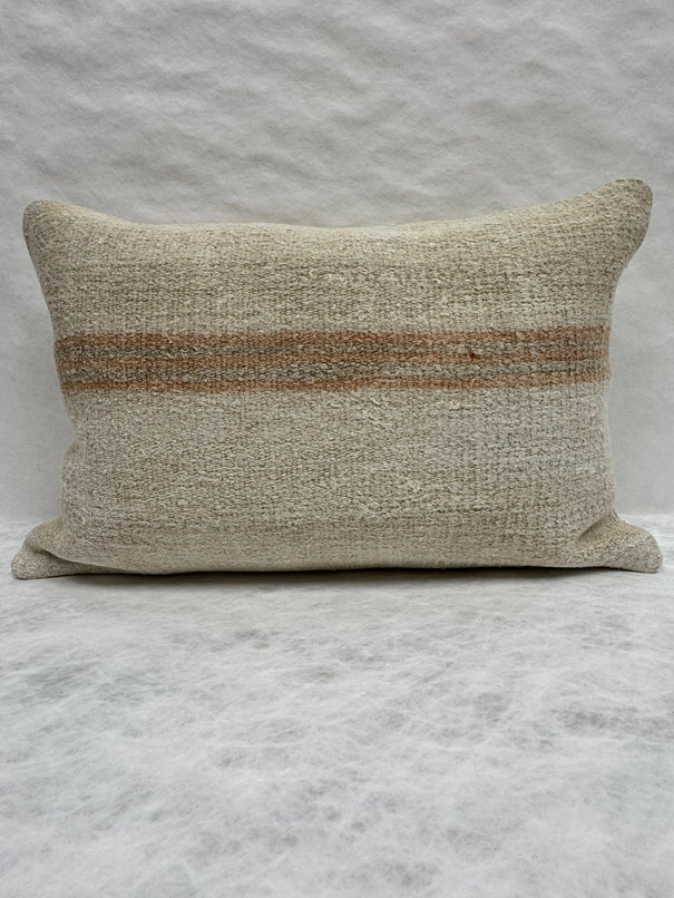 Turkish Hemp Pillow Cushion Natural Brown Beige Pillow Cushion Cover 16" x 24" #30263