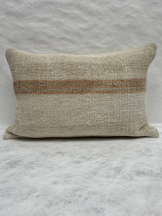 Turkish Hemp Pillow Cushion Natural Brown Beige Pillow Cushion Cover 16" x 24" #30263