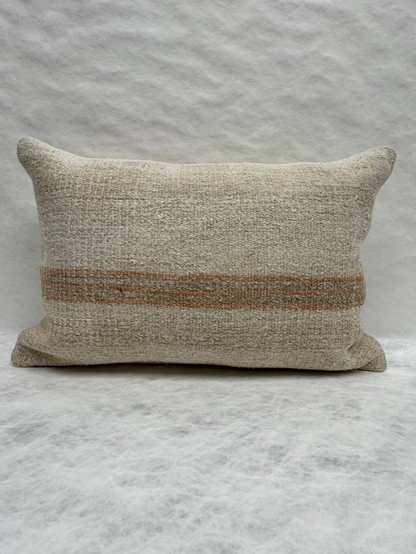 Turkish Hemp Pillow Cushion Natural Brown Beige Pillow Cushion Cover 16" x 24" #30263