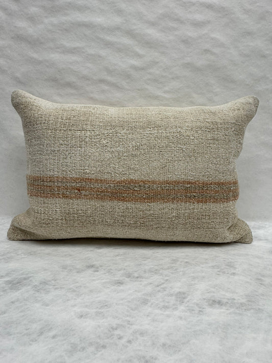 Turkish Hemp Pillow Cushion Natural Brown Beige Pillow Cushion Cover 16" x 24" #30263