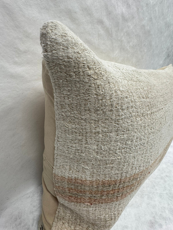 Turkish Hemp Pillow Cushion Natural Brown Beige Pillow Cushion Cover 16" x 24" #30263