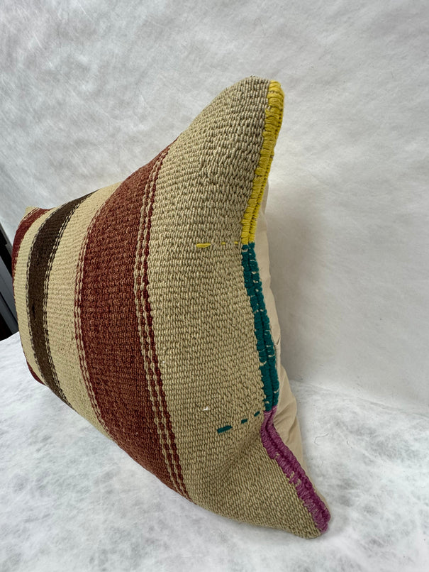 Turkish Hemp Pillow Cushion Natural Brown Black Beige Pillow Cushion Cover 16" x 24" #30262