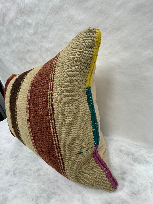 Turkish Hemp Pillow Cushion Natural Brown Black Beige Pillow Cushion Cover 16" x 24" #30262