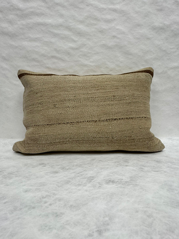 Turkish Hemp Pillow Cushion Natural Brown Beige Pillow Cushion Cover 16" x 24" #30261