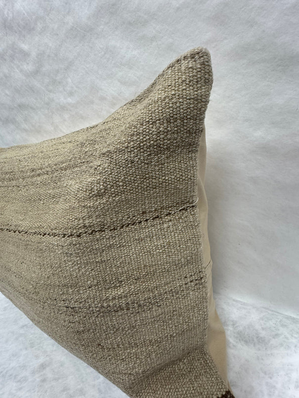 Turkish Hemp Pillow Cushion Natural Brown Beige Pillow Cushion Cover 16" x 24" #30261