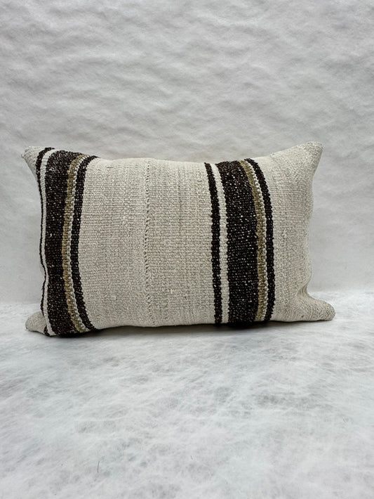 Turkish Hemp Pillow Cushion Natural Cream Black Brown Pillow Cushion Cover 16" x 24" #30260