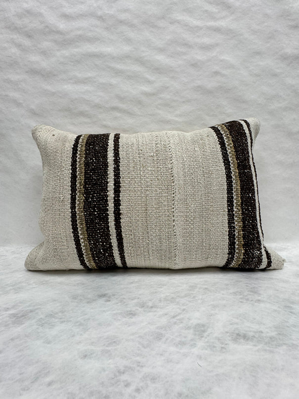 Turkish Hemp Pillow Cushion Natural Cream Black Brown Pillow Cushion Cover 16" x 24" #30260