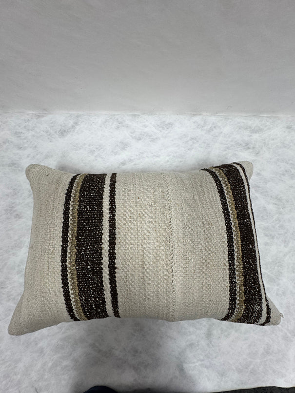 Turkish Hemp Pillow Cushion Natural Cream Black Brown Pillow Cushion Cover 16" x 24" #30260