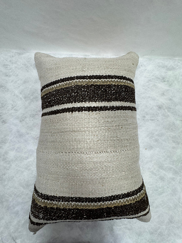 Turkish Hemp Pillow Cushion Natural Cream Black Brown Pillow Cushion Cover 16" x 24" #30260