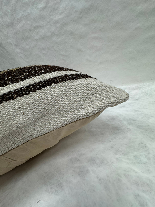 Turkish Hemp Pillow Cushion Natural Cream Black Brown Pillow Cushion Cover 16" x 24" #30260