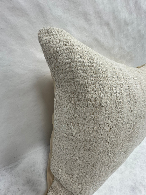 Turkish Hemp Pillow Cushion Natural Cream Pillow Cushion Cover 16" x 24" #30259