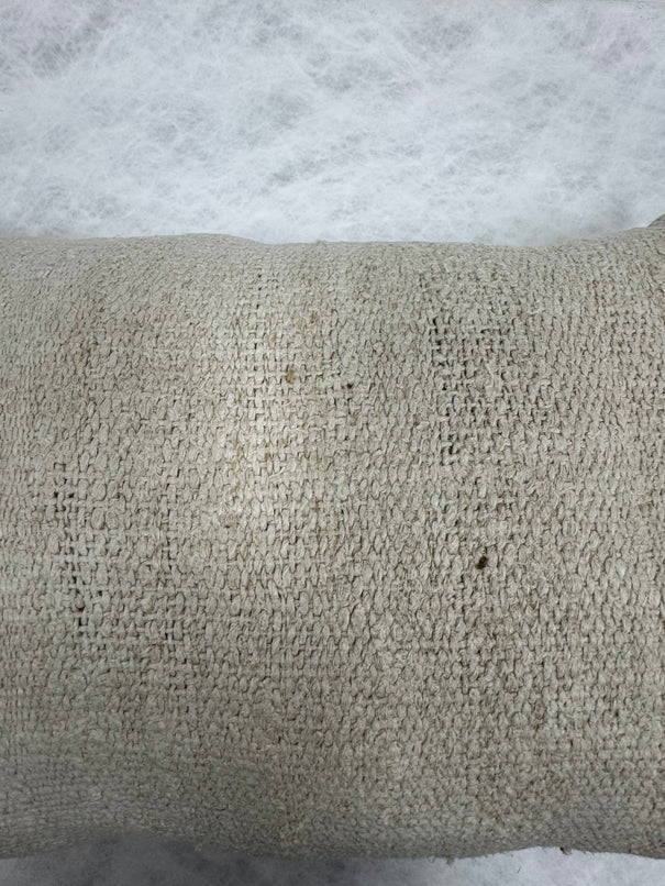 Turkish Hemp Pillow Cushion Natural Cream Pillow Cushion Cover 16" x 24" #30259