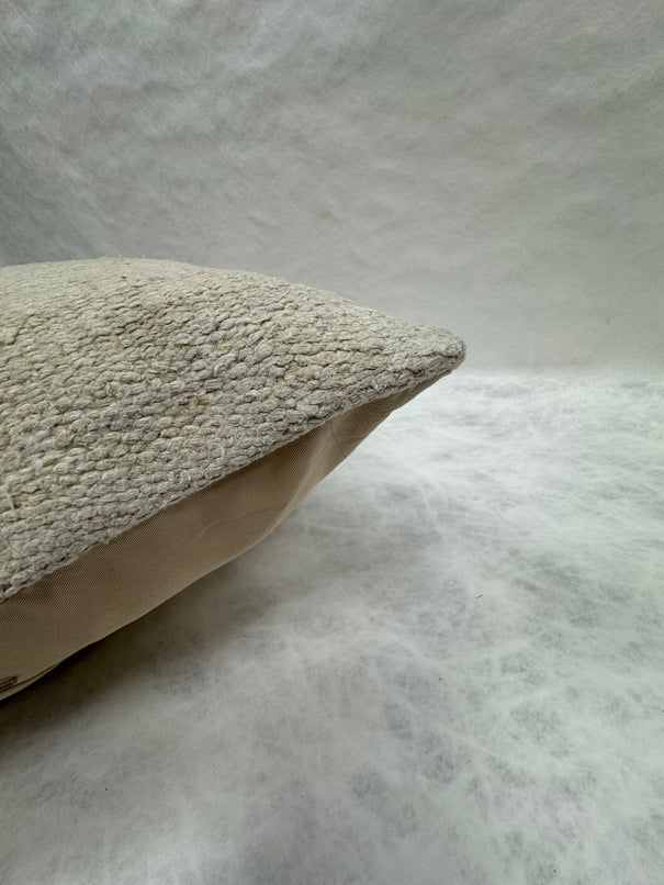 Turkish Hemp Pillow Cushion Natural Cream Pillow Cushion Cover 16" x 24" #30259