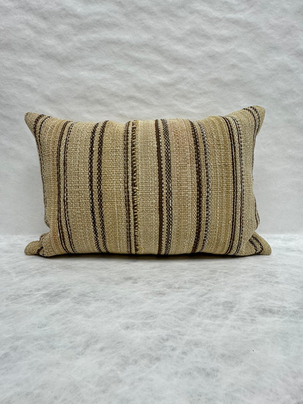 Turkish Hemp Pillow Cushion Natural Beige Brown Pillow Cushion Cover 16" x 24" #30190