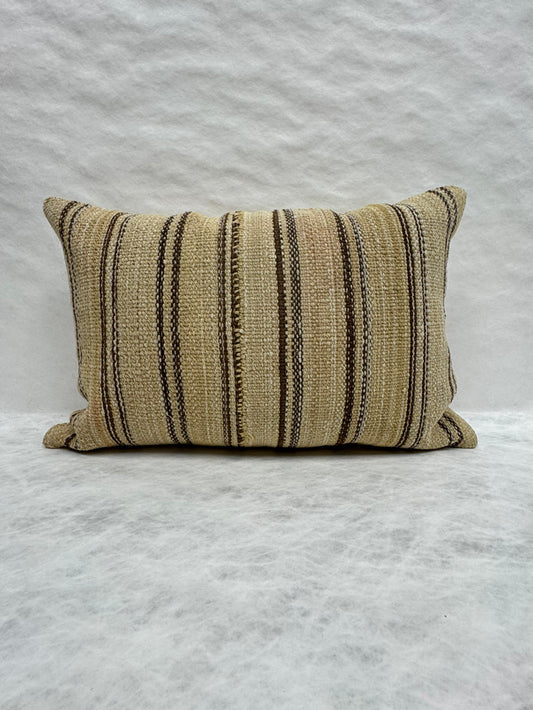 Turkish Hemp Pillow Cushion Natural Beige Brown Pillow Cushion Cover 16" x 24" #30190