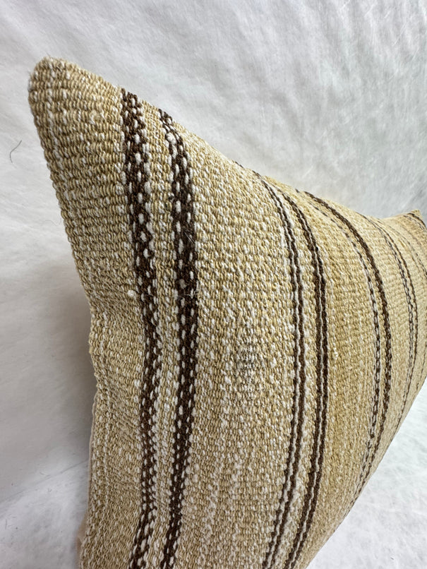 Turkish Hemp Pillow Cushion Natural Beige Brown Pillow Cushion Cover 16" x 24" #30190