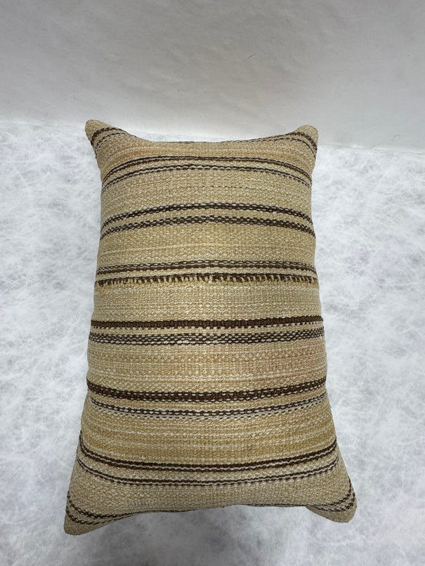 Turkish Hemp Pillow Cushion Natural Beige Brown Pillow Cushion Cover 16" x 24" #30190