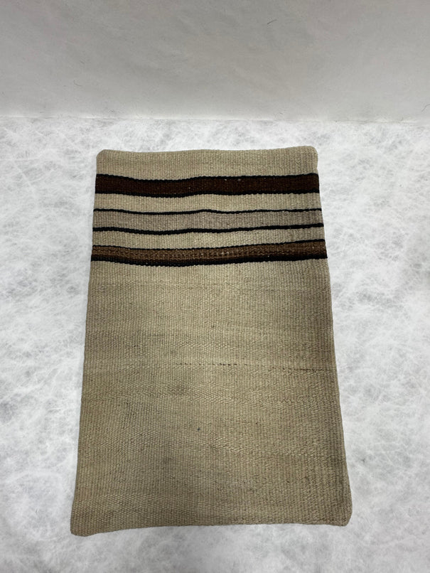 Turkish Hemp Pillow Cushion Natural Beige Brown Black Pillow Cushion Cover 16" x 24" #30189