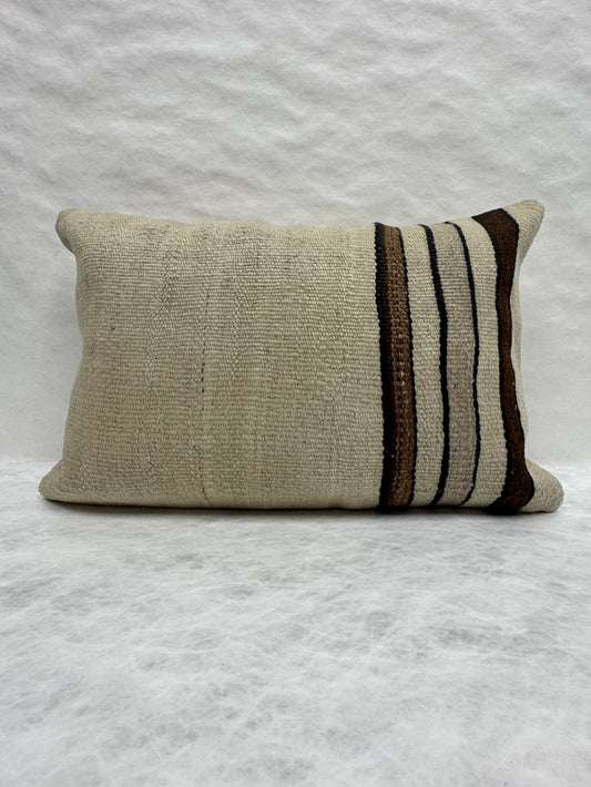 Turkish Hemp Pillow Cushion Natural Beige Brown Black Pillow Cushion Cover 16" x 24" #30189