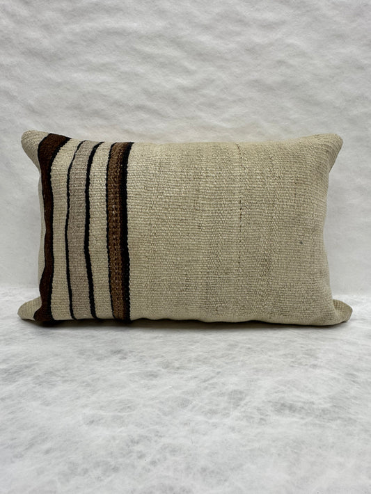 Turkish Hemp Pillow Cushion Natural Beige Brown Black Pillow Cushion Cover 16" x 24" #30189