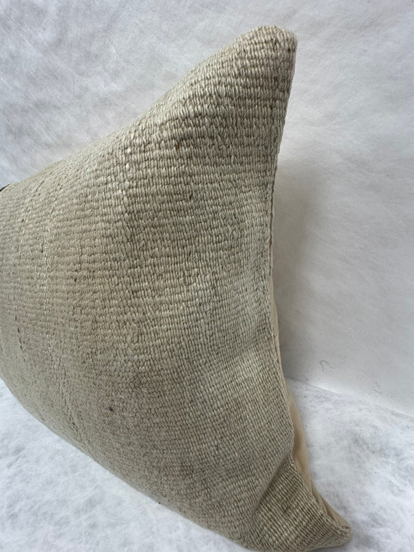 Turkish Hemp Pillow Cushion Natural Beige Brown Black Pillow Cushion Cover 16" x 24" #30189