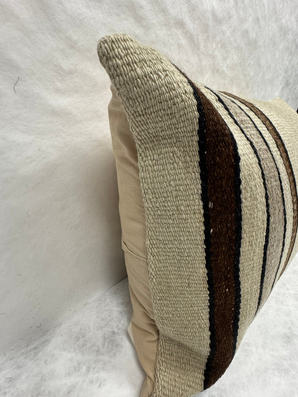 Turkish Hemp Pillow Cushion Natural Beige Brown Black Pillow Cushion Cover 16" x 24" #30189