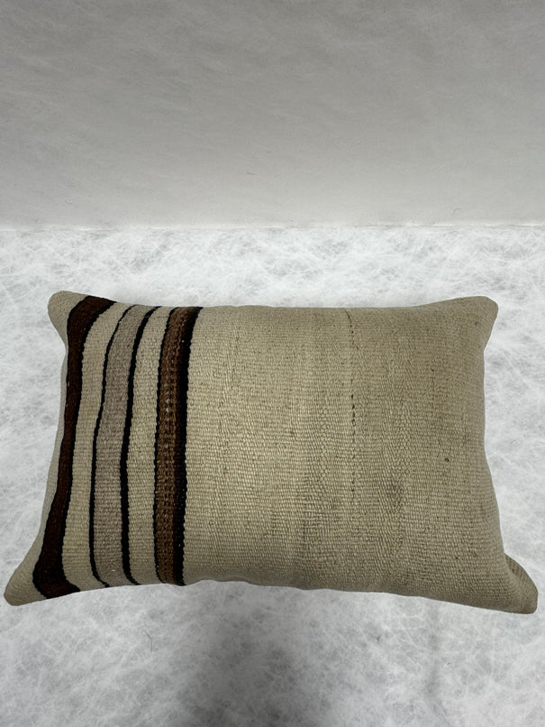 Turkish Hemp Pillow Cushion Natural Beige Brown Black Pillow Cushion Cover 16" x 24" #30189