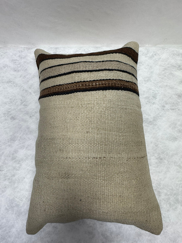 Turkish Hemp Pillow Cushion Natural Beige Brown Black Pillow Cushion Cover 16" x 24" #30189