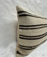 Turkish Hemp Pillow Cushion Natural Beige Black Pillow Cushion Cover 16" x 24" #30188