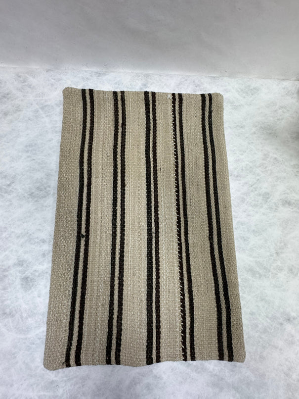 Turkish Hemp Pillow Cushion Natural Beige Black Pillow Cushion Cover 16" x 24" #30188