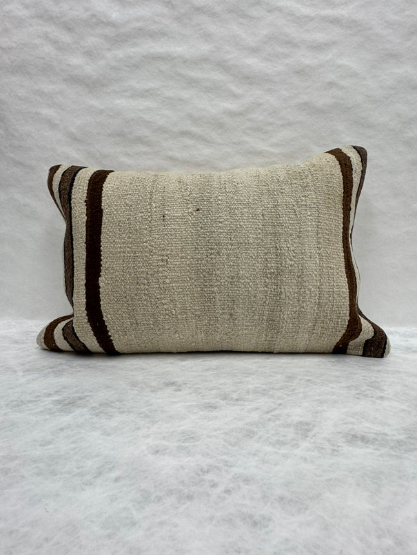 Turkish Hemp Pillow Cushion Natural Beige Brown Pillow Cushion Cover 16" x 24" #30187