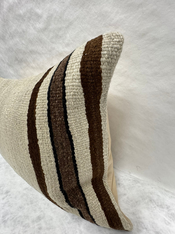 Turkish Hemp Pillow Cushion Natural Beige Brown Pillow Cushion Cover 16" x 24" #30187