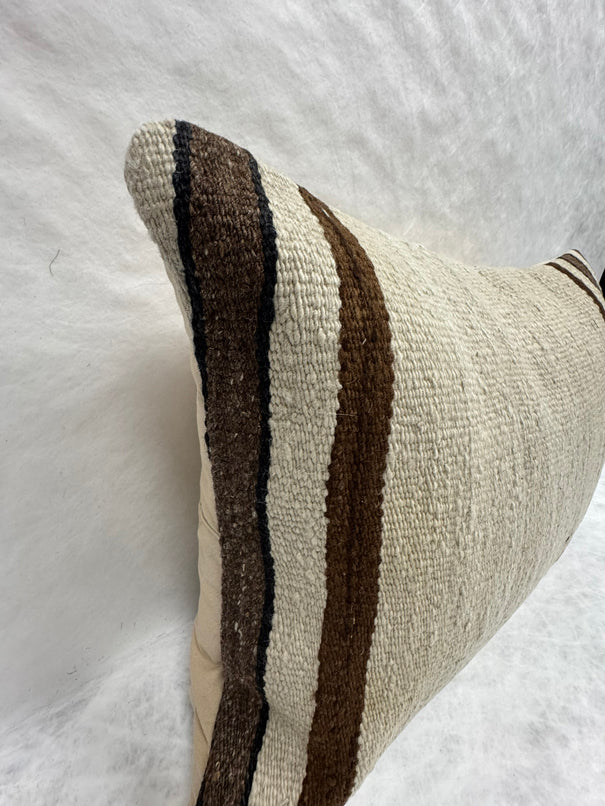 Turkish Hemp Pillow Cushion Natural Beige Brown Pillow Cushion Cover 16" x 24" #30187