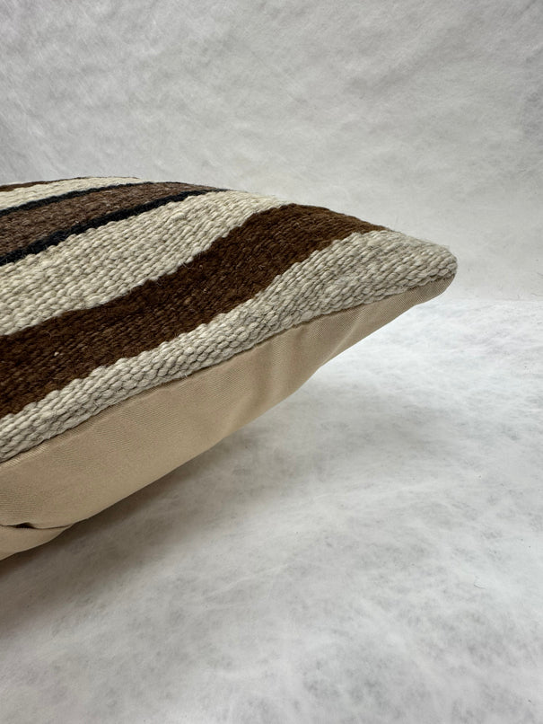 Turkish Hemp Pillow Cushion Natural Beige Brown Pillow Cushion Cover 16" x 24" #30187