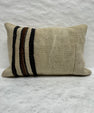 Turkish Hemp Pillow Cushion Natural Beige Black Pillow Cushion Cover 16" x 24" #30186