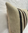 Turkish Hemp Pillow Cushion Natural Beige Black Pillow Cushion Cover 16" x 24" #30186