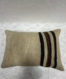Turkish Hemp Pillow Cushion Natural Beige Black Pillow Cushion Cover 16" x 24" #30186
