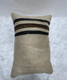 Turkish Hemp Pillow Cushion Natural Beige Black Pillow Cushion Cover 16" x 24" #30186