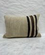 Turkish Hemp Pillow Cushion Natural Beige Black Pillow Cushion Cover 16" x 24" #30186