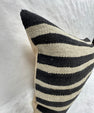 Turkish Hemp Pillow Cushion Natural Beige Black Pillow Cushion Cover 16" x 24" #30194
