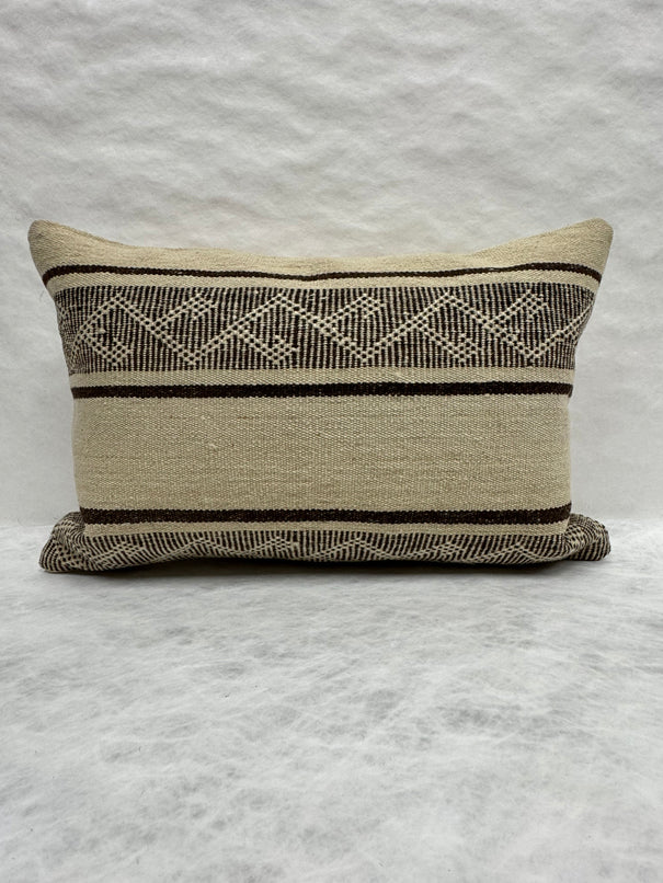 Turkish Hemp Pillow Cushion Natural Beige Brown Pillow Cushion Cover 16" x 24" #30193