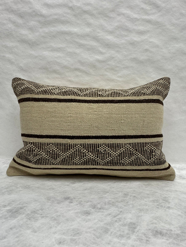 Turkish Hemp Pillow Cushion Natural Beige Brown Pillow Cushion Cover 16" x 24" #30193
