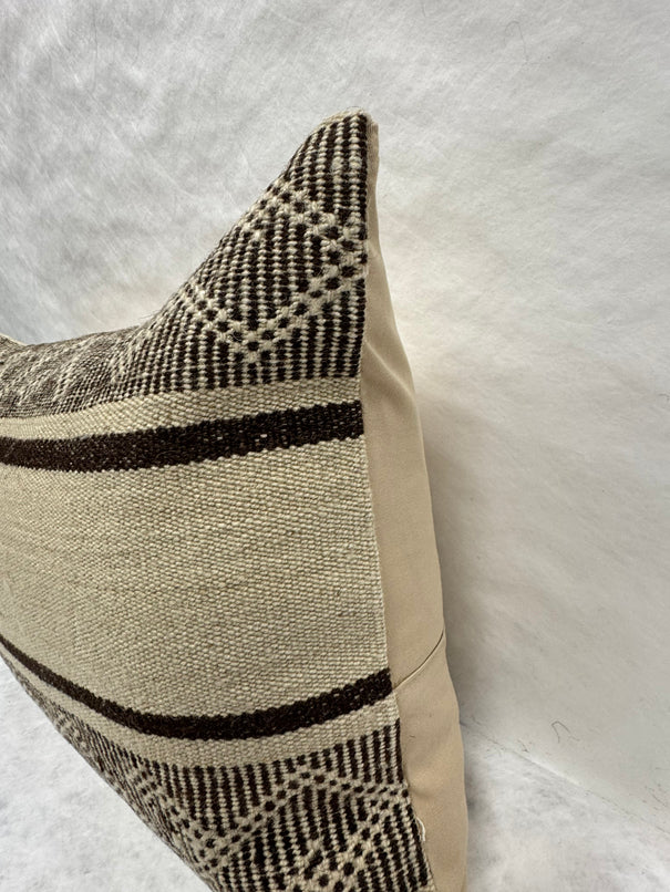Turkish Hemp Pillow Cushion Natural Beige Brown Pillow Cushion Cover 16" x 24" #30193