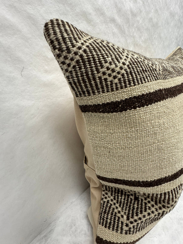 Turkish Hemp Pillow Cushion Natural Beige Brown Pillow Cushion Cover 16" x 24" #30193