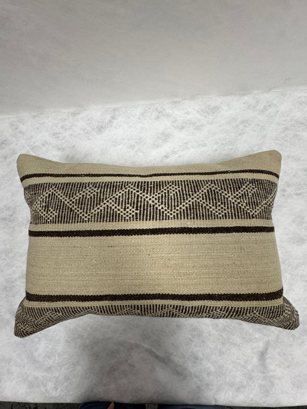 Turkish Hemp Pillow Cushion Natural Beige Brown Pillow Cushion Cover 16" x 24" #30193